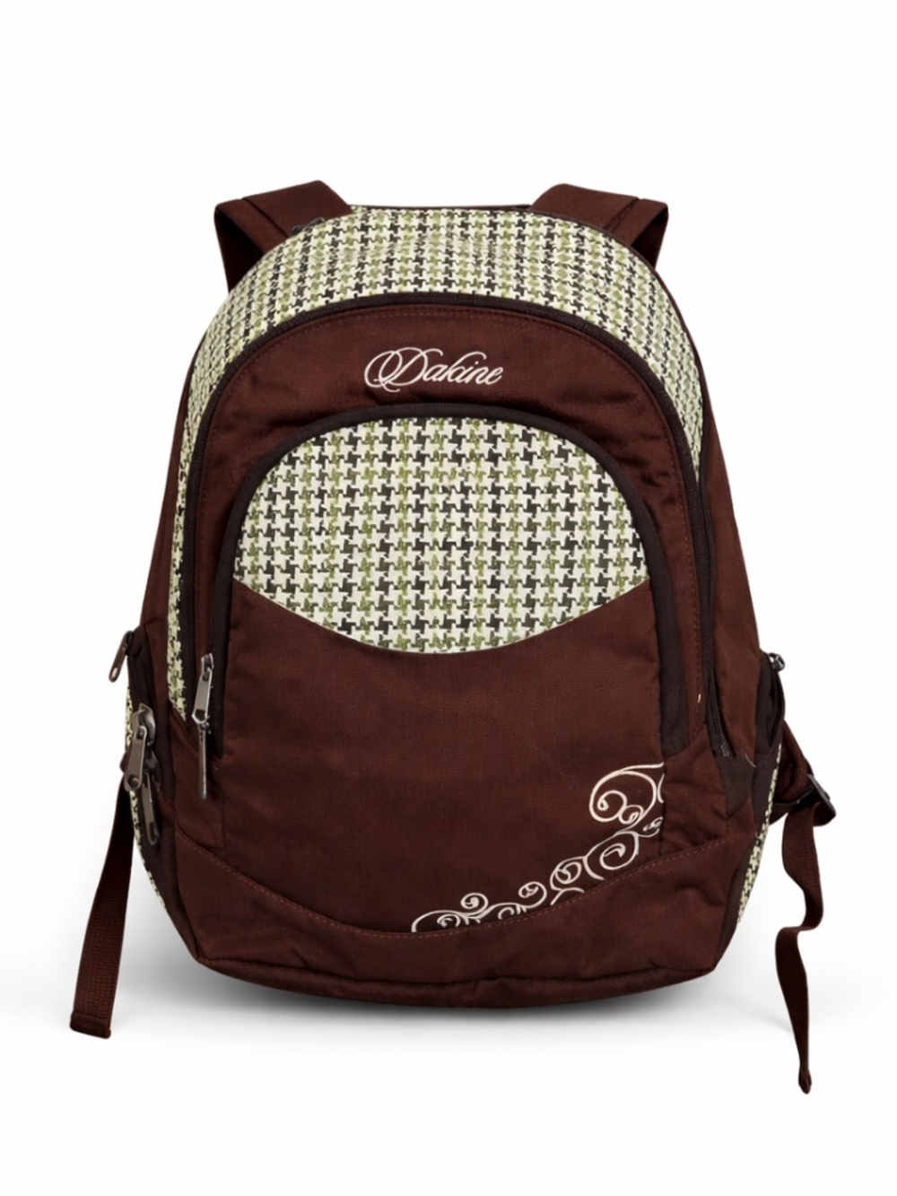 Vintage 2006 Dakine Brown Backpack Cream & Green Patterned Accents – GUC *Flaw